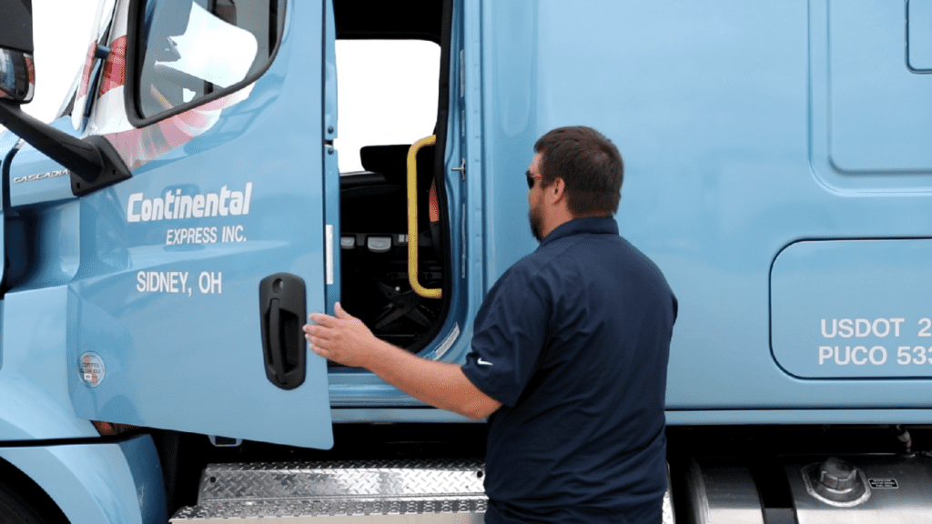 Truck drivers are constantly walking across uneven lots in various kinds of weather and conditions. Walking in winter conditions can be especially tricky, so take your time, have a plan, and be alert.