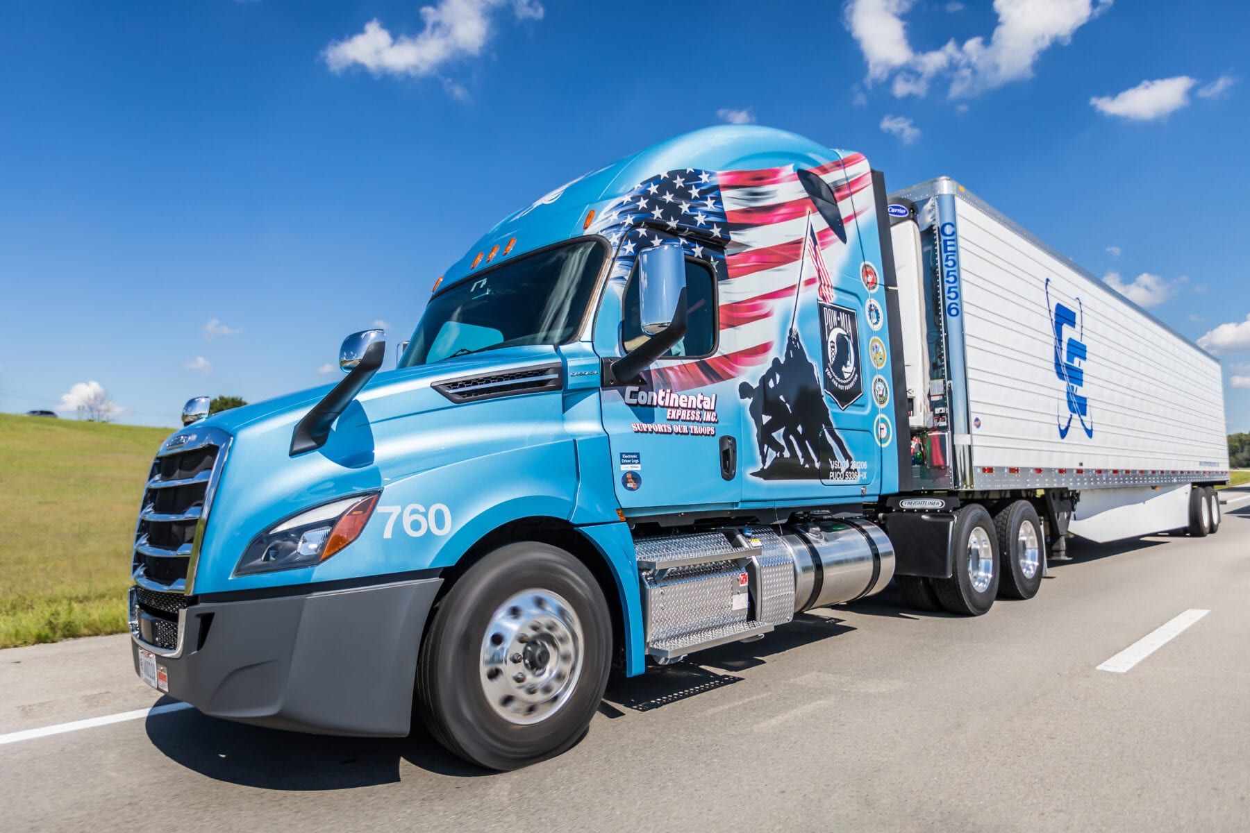 Picture of Larger's military truck which will deliver the wreathes.