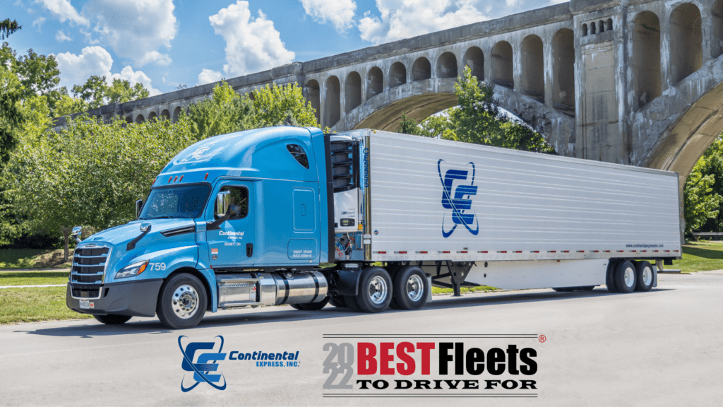 Continental Express Inc. is named a 'Best Fleets to Drive For' for 2022, making debut on the top industry list