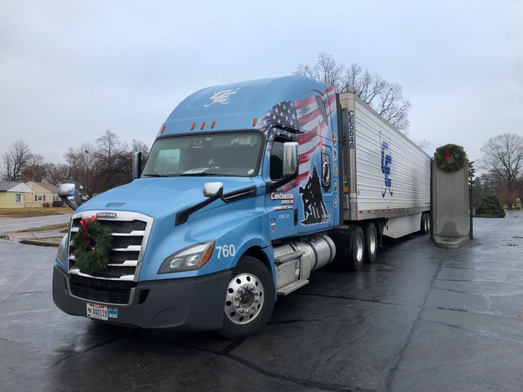 Continental Express delivers wreaths for Wreaths Across America from Maine to Ohio as a member of the 2022 Honor Fleet