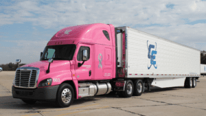 Continental Express' "pink truck" when it was unveiled in 2016. 