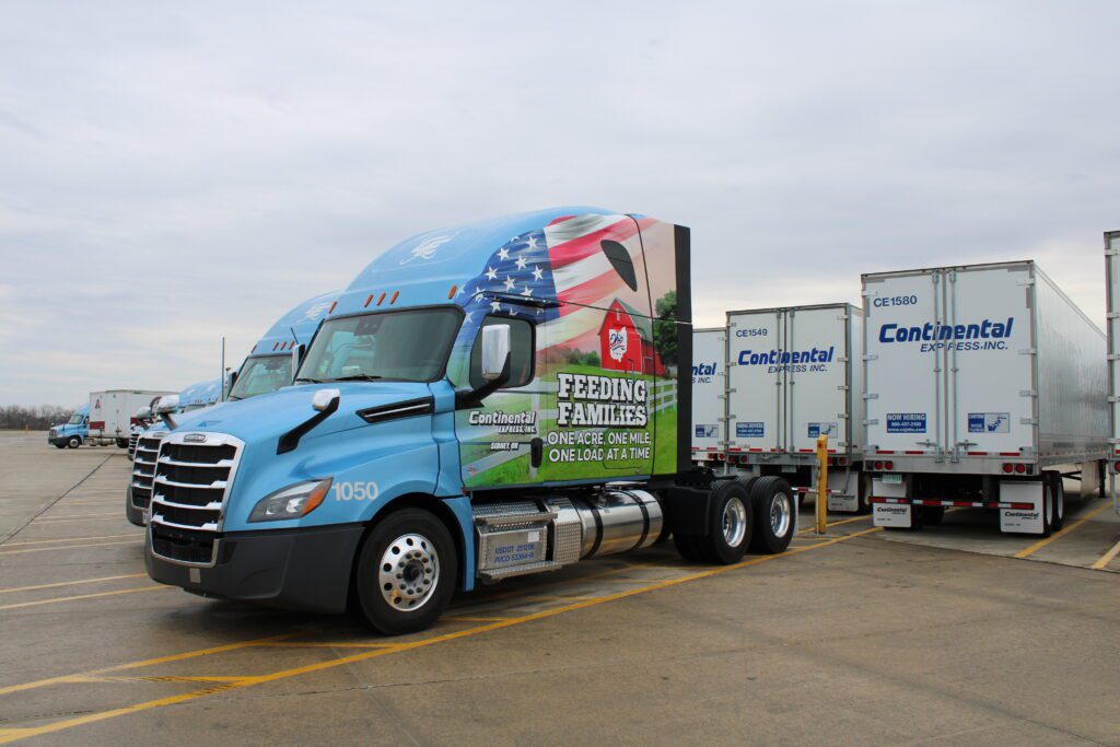 Continental Express' latest wrapped truck rolls out to honor American farmers and truckers for feeding the country